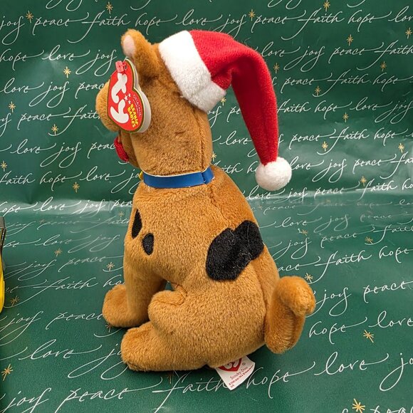 Retired TY‎ Scooby-Doo Plush W/ Santa Hat 7" Stuffed Animal RARE 2010 Christmas - Picture 3 of 10